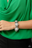 Summer Serenade - White Bracelet - Paparazzi Accessories Bracelet Bedazzle Me Pretty Mobile Fashion Boutique