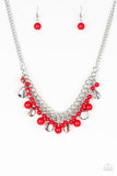 Summer Showdown - Red Necklace - Paparazzi Accessories Necklace Bedazzle Me Pretty Mobile Fashion Boutique