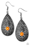 Summer Sol - Orange Earrings - Paparazzi Accessories Earrings Bedazzle Me Pretty Mobile Fashion Boutique