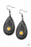 Summer Sol - Yellow Earrings - Paparazzi Accessories Earrings Bedazzle Me Pretty Mobile Fashion Boutique