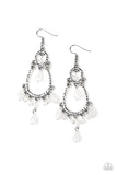 Summer Sorbet - White Earrings - Paparazzi Accessories Earrings Bedazzle Me Pretty Mobile Fashion Boutique