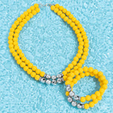 Summer Splash - Yellow Necklace - Paparazzi Accessories Necklace Bedazzle Me Pretty Mobile Fashion Boutique