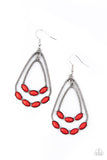 Summer Staycation - Red Earrings - Paparazzi Accessories Earrings Bedazzle Me Pretty Mobile Fashion Boutique