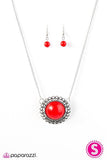 Summer Sun - Red Necklace - Paparazzi Accessories Necklace Bedazzle Me Pretty Mobile Fashion Boutique