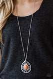 Summer Sunbeam - Orange Necklace - Paparazzi Accessories Necklace Bedazzle Me Pretty Mobile Fashion Boutique