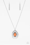 Summer Sunbeam - Orange Necklace - Paparazzi Accessories Necklace Bedazzle Me Pretty Mobile Fashion Boutique