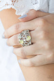 Summer Yacht - Yellow Ring - Paparazzi Accessories Ring Bedazzle Me Pretty Mobile Fashion Boutique