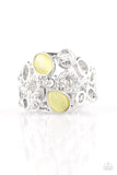 Summer Yacht - Yellow Ring - Paparazzi Accessories Ring Bedazzle Me Pretty Mobile Fashion Boutique