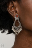 Summery Gardens - Brown Clip-On Earrings - Paparazzi Accessories Clip-On Earrings Bedazzle Me Pretty Mobile Fashion Boutique