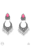 Summery Gardens - Pink Clip-On Earrings - Paparazzi Accessories Clip-On Earrings Bedazzle Me Pretty Mobile Fashion Boutique