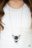 Summit Style - Black Necklace - Paparazzi Accessories Necklace Bedazzle Me Pretty Mobile Fashion Boutique