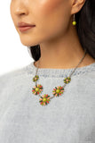 SUN and Fancy Free - Green Necklace - Paparazzi Accessories Necklace Bedazzle Me Pretty Mobile Fashion Boutique