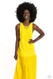 SUN and Fancy Free - Yellow Necklace - Paparazzi Accessories Necklace Bedazzle Me Pretty Mobile Fashion Boutique