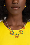 SUN and Fancy Free - Yellow Necklace - Paparazzi Accessories Necklace Bedazzle Me Pretty Mobile Fashion Boutique