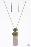 Sun Goddess - Brass Necklace - Paparazzi Accessories Necklace Bedazzle Me Pretty Mobile Fashion Boutique