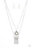 Sunburst Rustica - White Necklace - Paparazzi Accessories Necklace Bedazzle Me Pretty Mobile Fashion Boutique