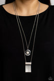 Sunburst Rustica - White Necklace - Paparazzi Accessories Necklace Bedazzle Me Pretty Mobile Fashion Boutique