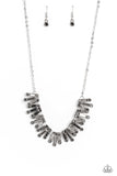 Sunburst Season - Silver Necklace - Paparazzi Accessories Necklace Bedazzle Me Pretty Mobile Fashion Boutique