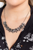 Sunburst Season - Silver Necklace - Paparazzi Accessories Necklace Bedazzle Me Pretty Mobile Fashion Boutique