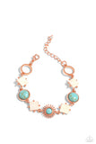 Sunburst Splendor - Copper Bracelet - Paparazzi Accessories Bracelet Bedazzle Me Pretty Mobile Fashion Boutique