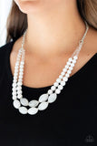 Sundae Shoppe - White Necklace - Paparazzi Accessories Necklace Bedazzle Me Pretty Mobile Fashion Boutique