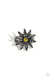 Sunflower Season - Yellow Ring - Paparazzi Accessories Ring Bedazzle Me Pretty Mobile Fashion Boutique