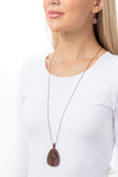 Sunflower Shift - Copper Necklace - Paparazzi Accessories Necklace Bedazzle Me Pretty Mobile Fashion Boutique