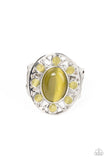 Sunny Solstice - Green Ring - Paparazzi Accessories Ring Bedazzle Me Pretty Mobile Fashion Boutique
