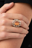 Sunny Solstice - Orange Ring - Paparazzi Accessories Ring Bedazzle Me Pretty Mobile Fashion Boutique