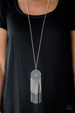Sunny Sunflower - Silver Necklace - Paparazzi Accessories Necklace Bedazzle Me Pretty Mobile Fashion Boutique