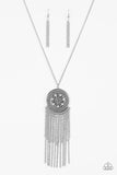 Sunny Sunflower - Silver Necklace - Paparazzi Accessories Necklace Bedazzle Me Pretty Mobile Fashion Boutique