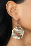 Sunrise Stunner - Brass Earrings - Paparazzi Accessories Earrings Bedazzle Me Pretty Mobile Fashion Boutique