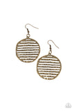Sunrise Stunner - Brass Earrings - Paparazzi Accessories Earrings Bedazzle Me Pretty Mobile Fashion Boutique