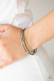 Sunset Fusion - Green Bracelet - Paparazzi Accessories Bracelet Bedazzle Me Pretty Mobile Fashion Boutique