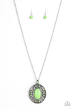 Sunset Sensation - Green Necklace - Paparazzi Accessories Necklace Bedazzle Me Pretty Mobile Fashion Boutique