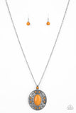 Sunset Sensation - Orange Necklace - Paparazzi Accessories Necklace Bedazzle Me Pretty Mobile Fashion Boutique