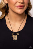 Sunshine Sight - Brass Necklace - Paparazzi Accessories Necklace Bedazzle Me Pretty Mobile Fashion Boutique