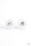 Sunshiny DAIS-y - White Post Earrings - Paparazzi Accessories Post Earrings Bedazzle Me Pretty Mobile Fashion Boutique