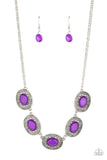Sunshiny Shimmer - Purple Necklace - Paparazzi Accessories Necklace Bedazzle Me Pretty Mobile Fashion Boutique