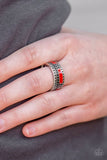Super Summer - Red Ring - Paparazzi Accessories Ring Bedazzle Me Pretty Mobile Fashion Boutique