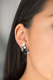 Super Superstar - Black Clip-On Earrings - Paparazzi Accessories Clip-On Earrings Bedazzle Me Pretty Mobile Fashion Boutique