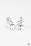 Super Superstar - White Post Earrings - Paparazzi Accessories Earrings Bedazzle Me Pretty Mobile Fashion Boutique