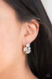 Super Superstar - White Post Earrings - Paparazzi Accessories Earrings Bedazzle Me Pretty Mobile Fashion Boutique