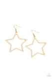 Supernova Sparkle - Gold Earrings - Paparazzi Accessories Earrings Bedazzle Me Pretty Mobile Fashion Boutique