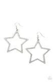 Supernova Sparkle - White Earrings - Paparazzi Accessories Earrings Bedazzle Me Pretty Mobile Fashion Boutique