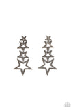 Superstar Crescendo - Black Post Earrings - Paparazzi Accessories Post Earrings Bedazzle Me Pretty Mobile Fashion Boutique