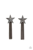 Superstar Solo - Black Post Earrings - Paparazzi Accessories Post Earrings Bedazzle Me Pretty Mobile Fashion Boutique