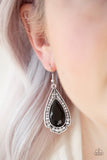 Superstar Stardom - Black Earrings - Paparazzi Accessories Earrings Bedazzle Me Pretty Mobile Fashion Boutique