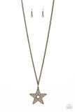 Superstar Stylist - Brass Necklace - Paparazzi Accessories Necklace Bedazzle Me Pretty Mobile Fashion Boutique