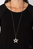 Superstar Stylist - Brass Necklace - Paparazzi Accessories Necklace Bedazzle Me Pretty Mobile Fashion Boutique